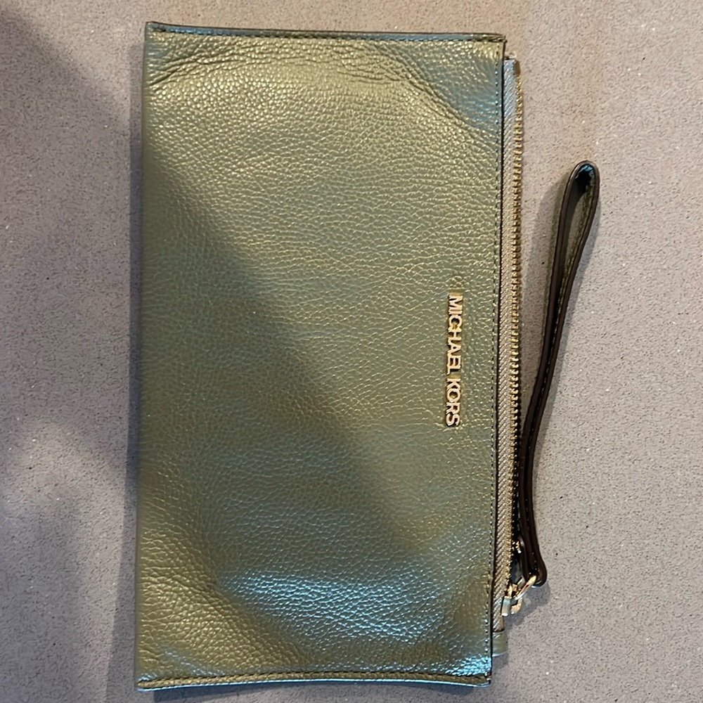 Olive green Michael kors wristlet